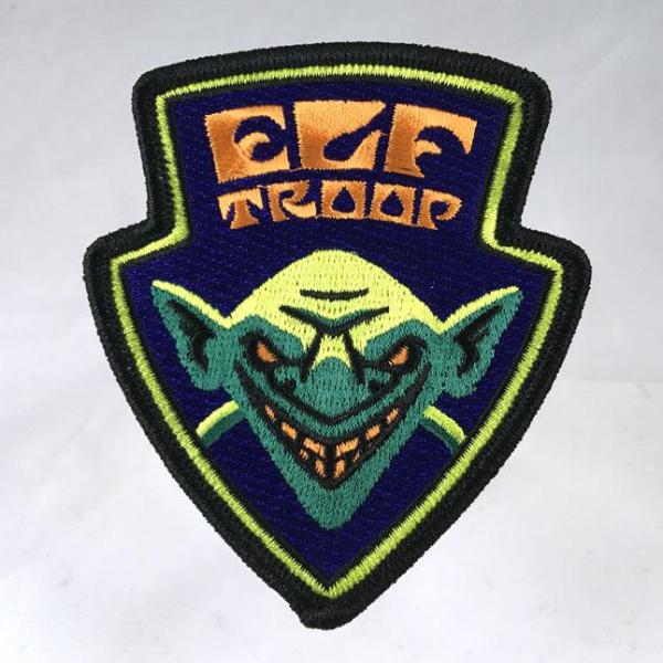 Elf troop embroidered patch psychedelic blacklight sword-and-sorcery
