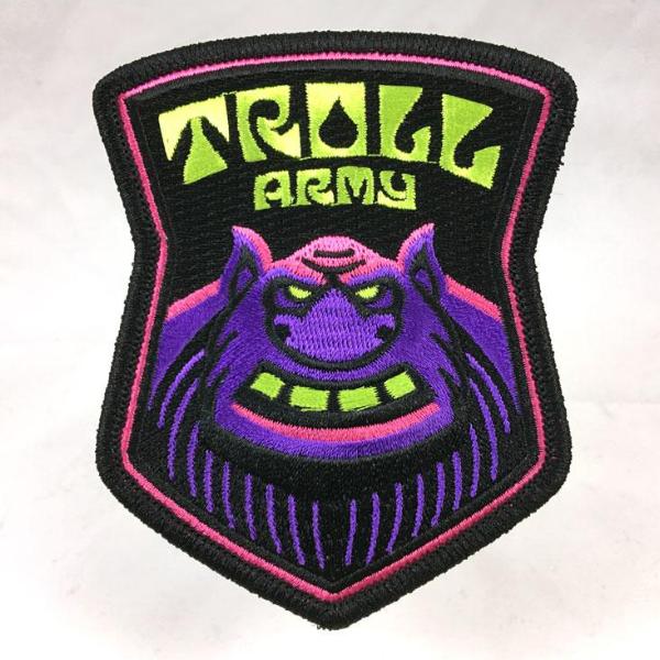 Troll Army embroidered patch psychedelic blacklight sword-and-sorcery