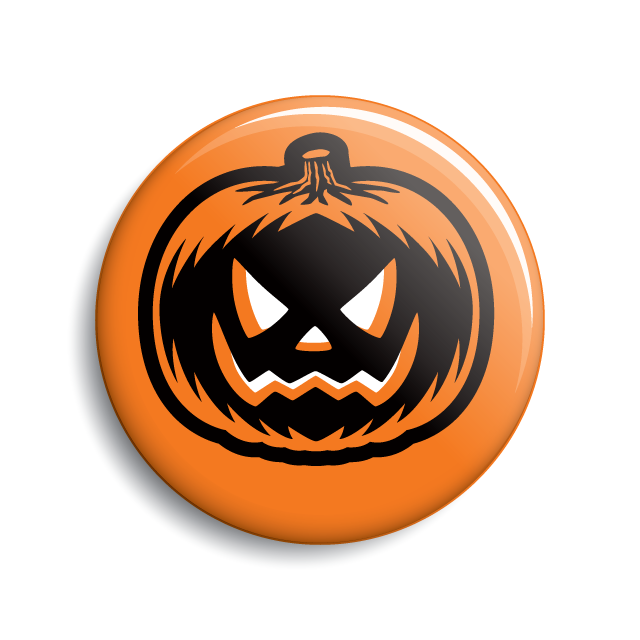 Jack-o-lantern pumpkin Halloween pin-back button