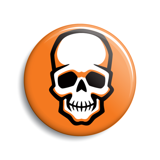 Skull Halloween pin-back button
