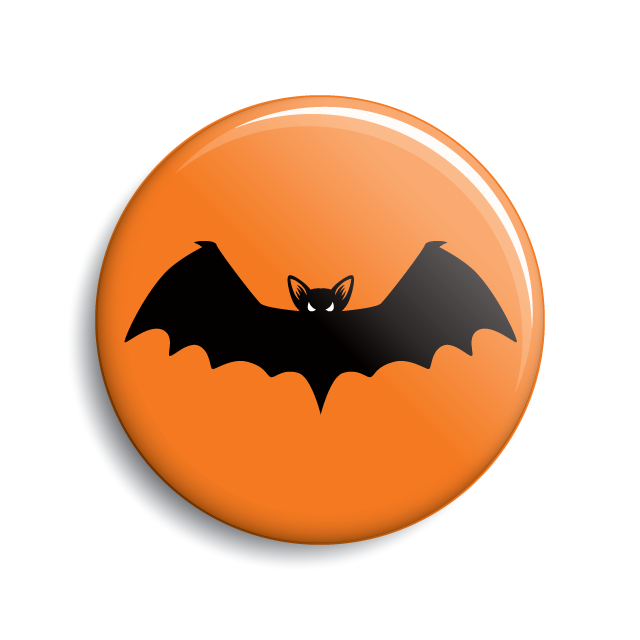 Vampire bat Halloween pin-back button