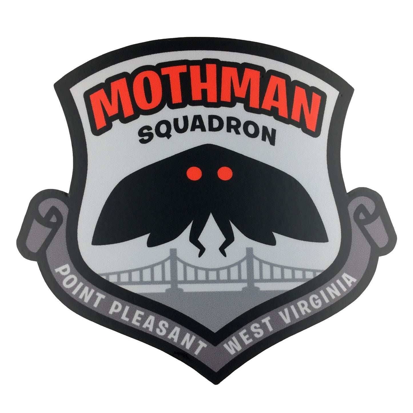 Mothman Squadron military insignia cryptozoology sticker by Monsterologist