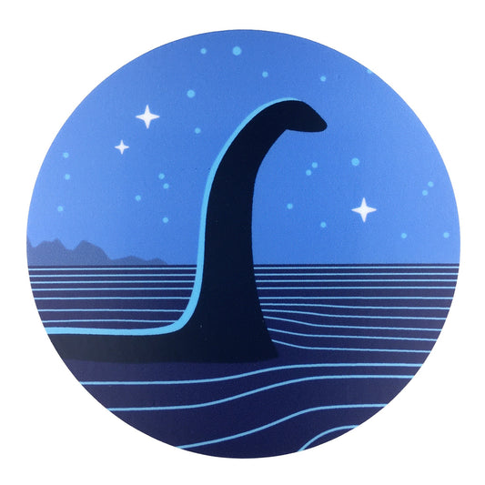 Nessie minimalist cryptozoology circle sticker by Monsterologist