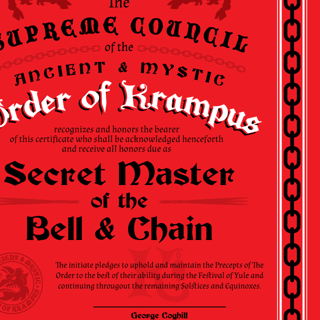 Order Of Krampus Initiation Certificate