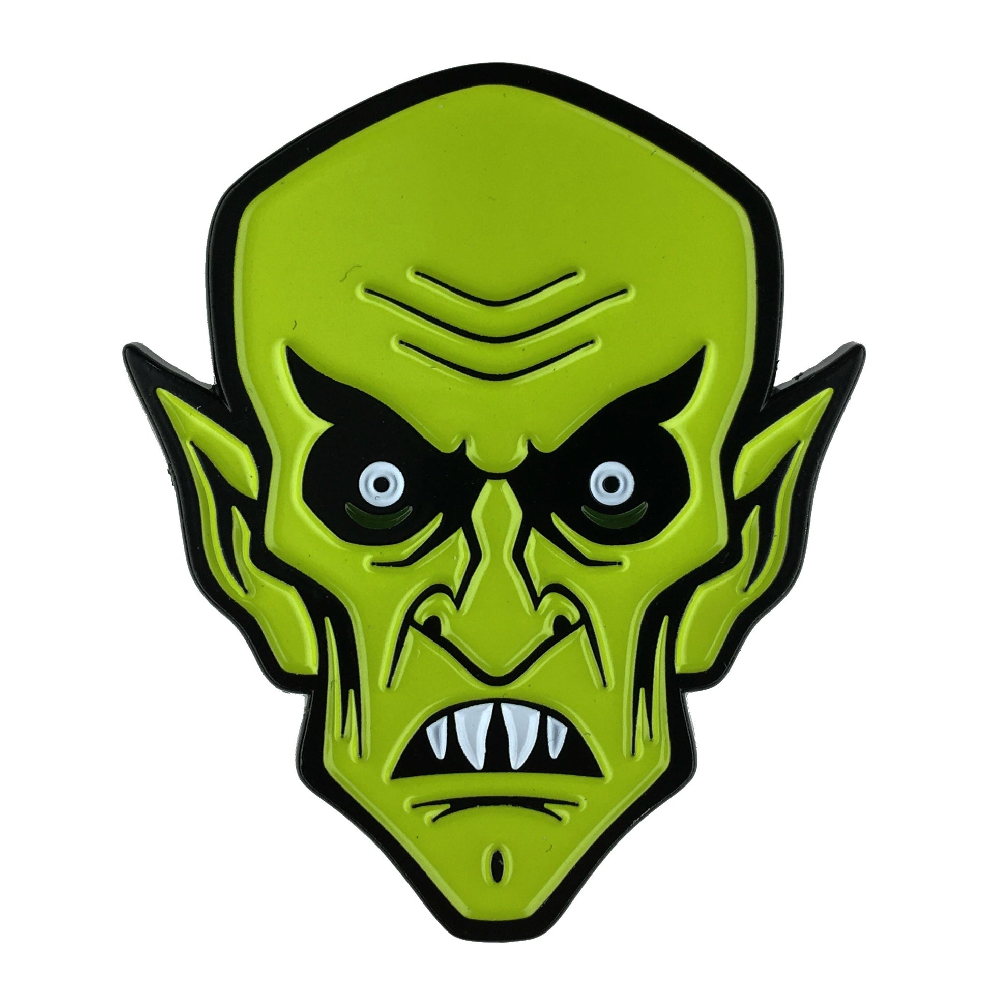 Orlok Nosferatu horror monster head enamel pin by Monsterologist
