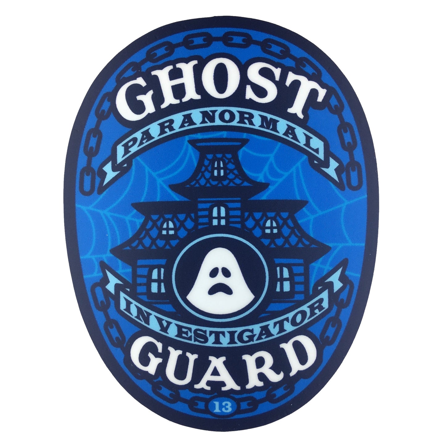 Ghost Guard Paranormal Investigator police badge sticker by Monsterologist