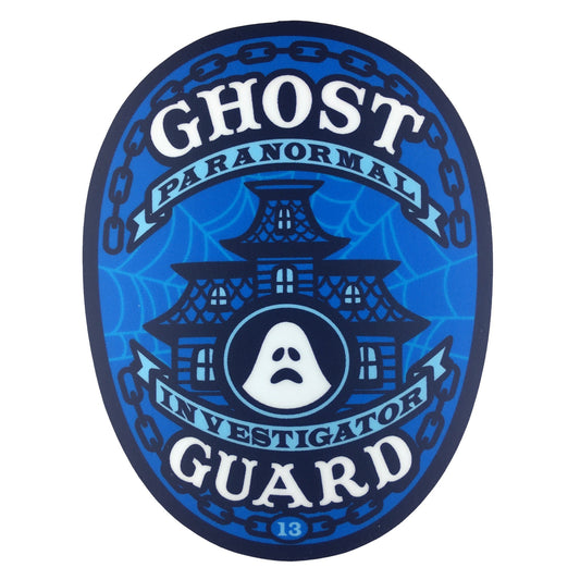 Ghost Guard Paranormal Investigator police badge sticker by Monsterologist