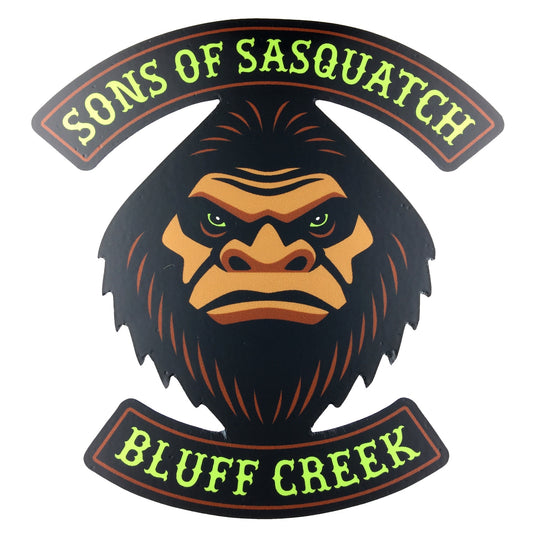 Sons Of Sasquatch motorcycle club cryptozoology sticker by Monsterologist