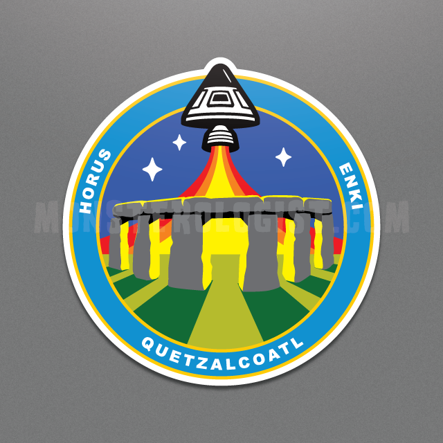 Stonehenge Station ancient astronaut insignia sticker by Monsterologist