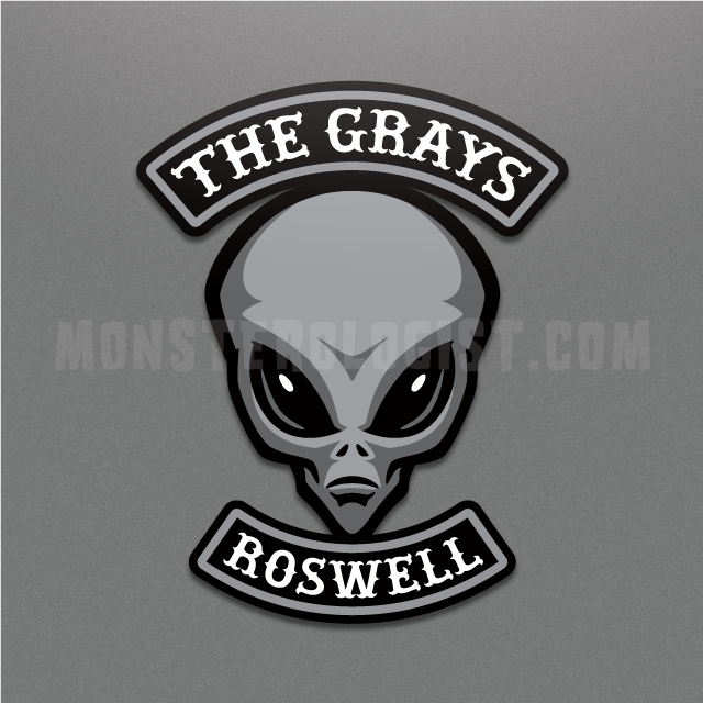 The Grays motorcycle club alien/UFO sticker by Monsterologist