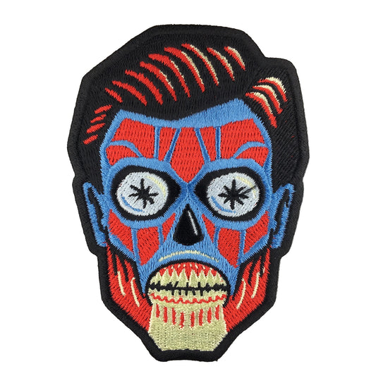 They Live Alien Head embroidered patch by Monsterologist