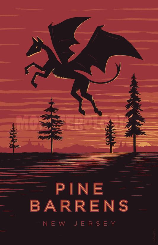 Pine Barrens, New Jersey (Jersey Devil) travel poster 11x17