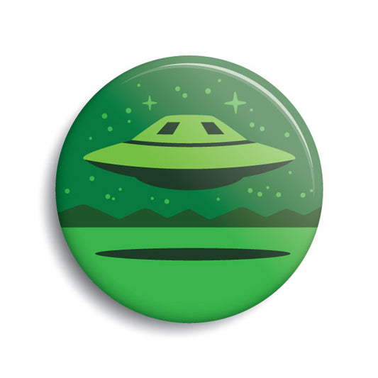 Area 51 UFO pin-back button by Monsterologist