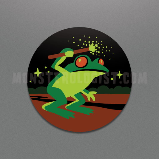 Loveland Ohio Frogman circle sticker by Monsterologist