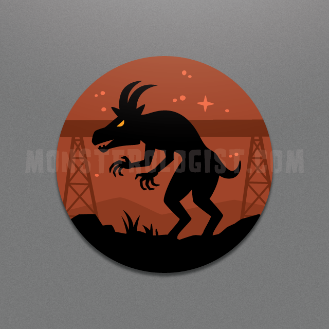 Pope Lick Kentucky Goat Man circle sticker by Monsterologist