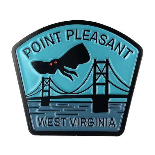 Point Pleasant West Virginia Mothman enamel travel pin by Monsterologist 