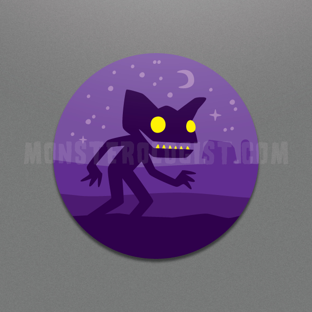 hopkinsville Goblin circle sticker by Monsterologist