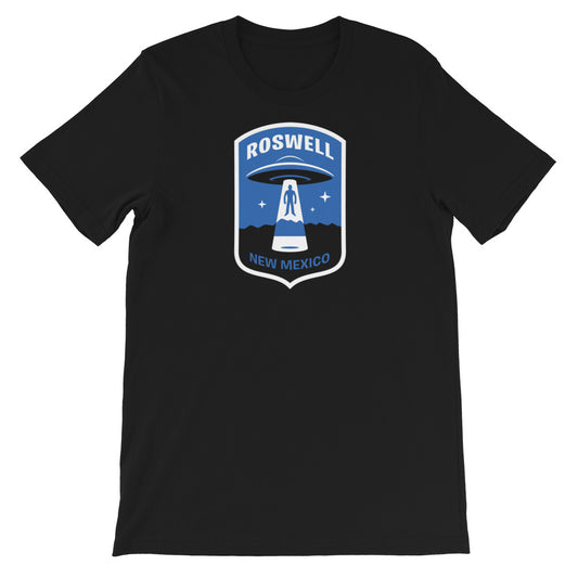 Roswell Military Badge Minimalist UFO Alien Abduction T-Shirt