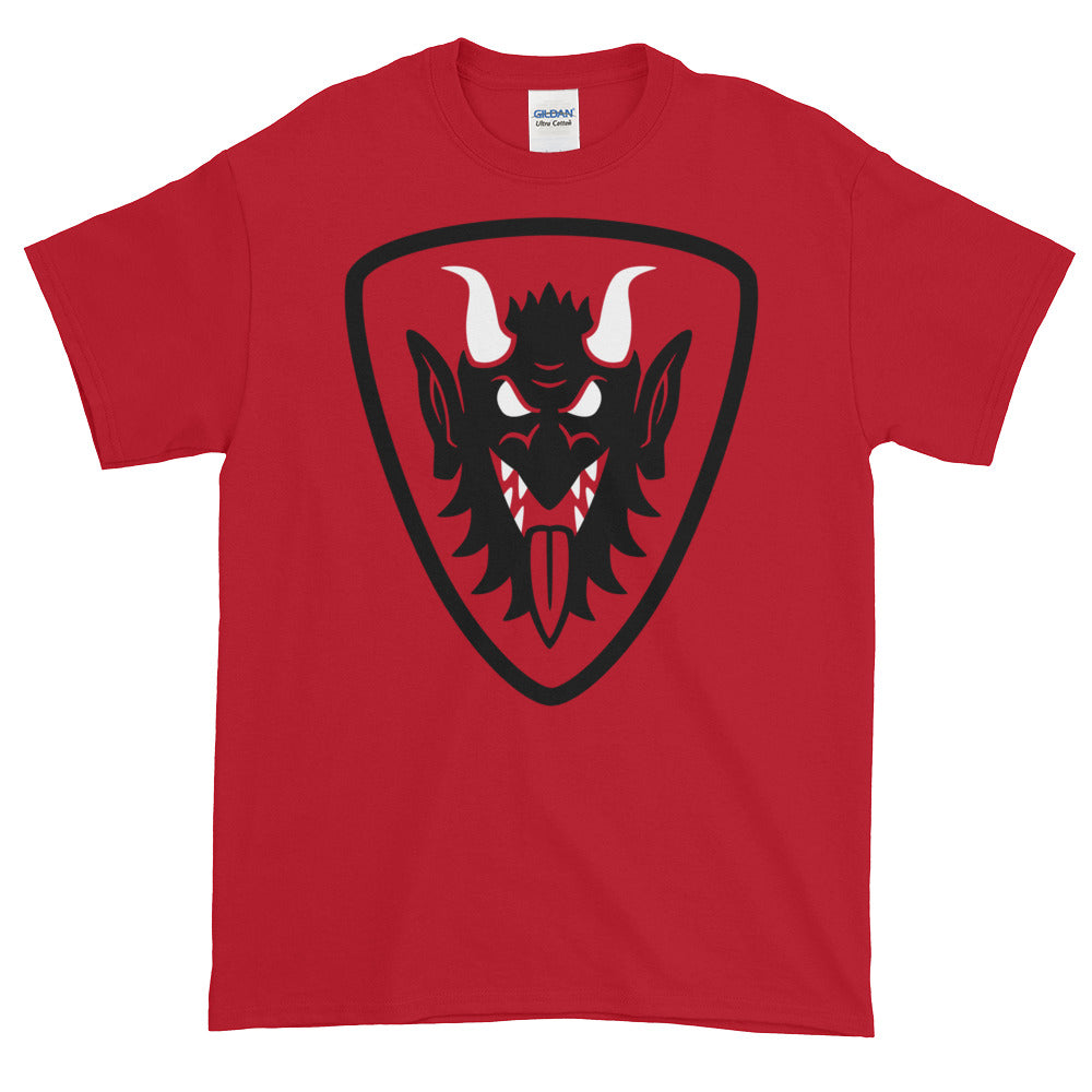 Krampus Face Heraldic Shield Short-Sleeve T-Shirt