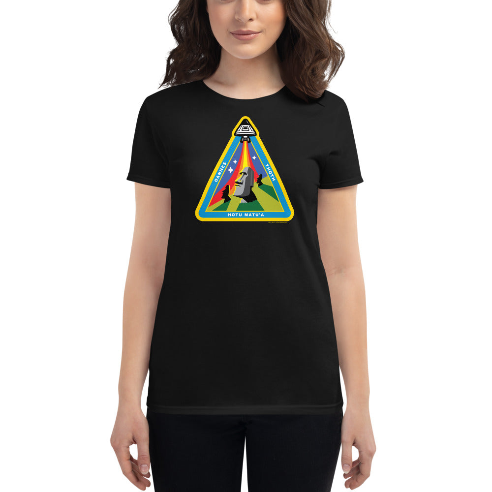Easter Island Outpost Ancient Astronaut Insignia women's short sleeve t-shirt