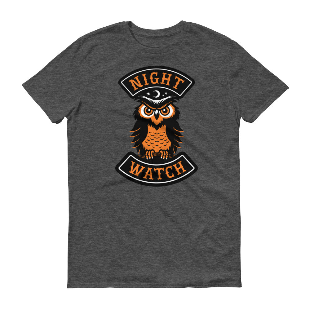 Night Watch owl Halloween biker short-sleeve t-shirt