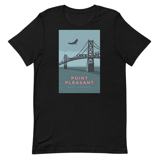 Point Pleasant, West Virginia Mothman travel poster t-shirt