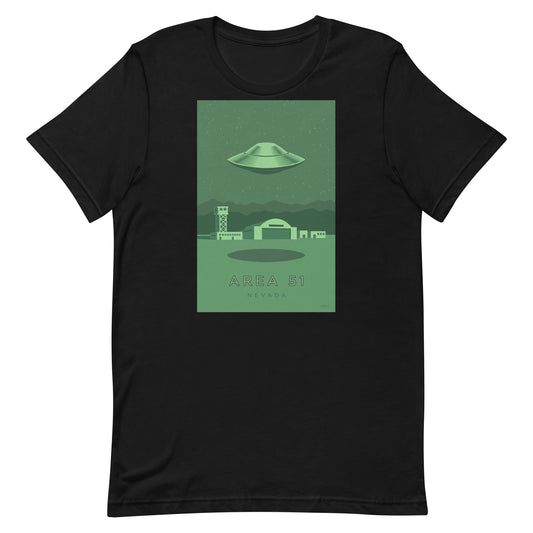Area 51, Nevada UFO travel poster t-shirt